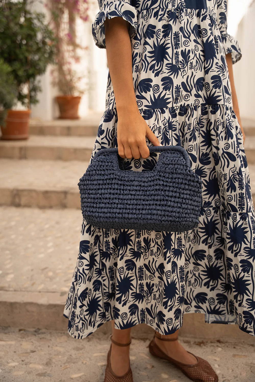 Cartera de rafia | Azul Marino - Image 5