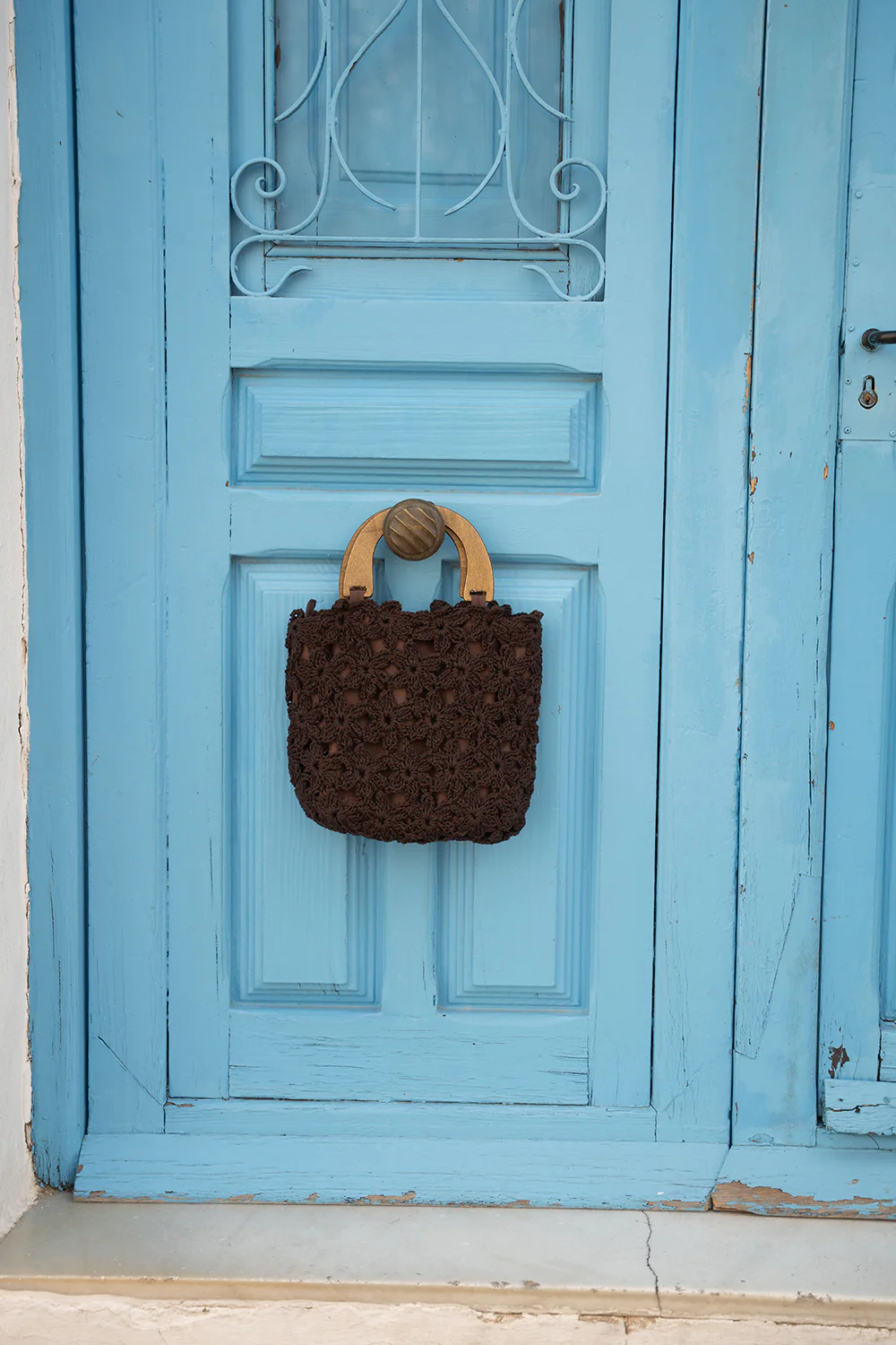 Bolso Crochet Flores Marrón - Image 3