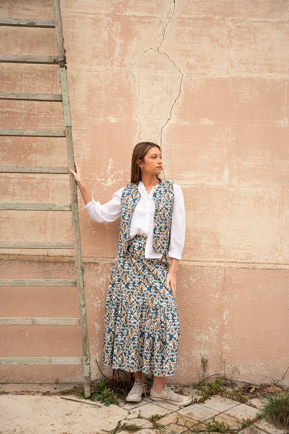Chaleco de algodón con estampado floral | Manuela - Image 3