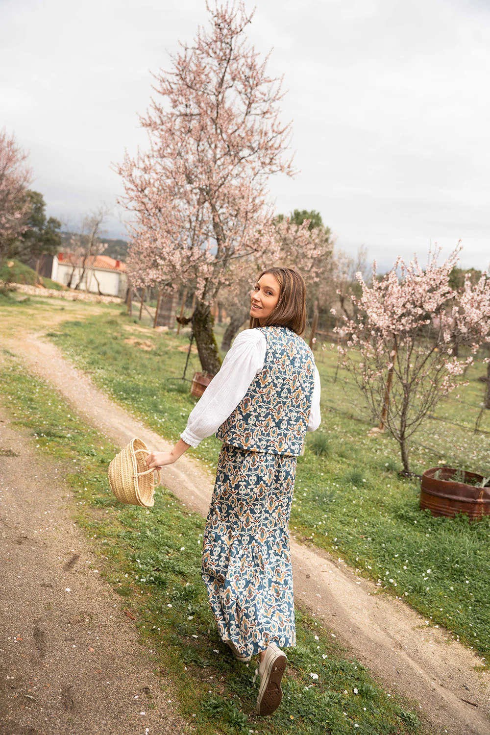 Chaleco de algodón con estampado floral | Manuela - Image 4