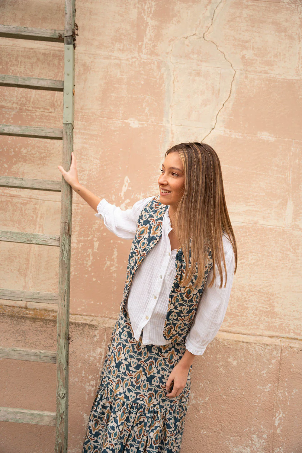 Chaleco de algodón con estampado floral | Manuela - Image 5