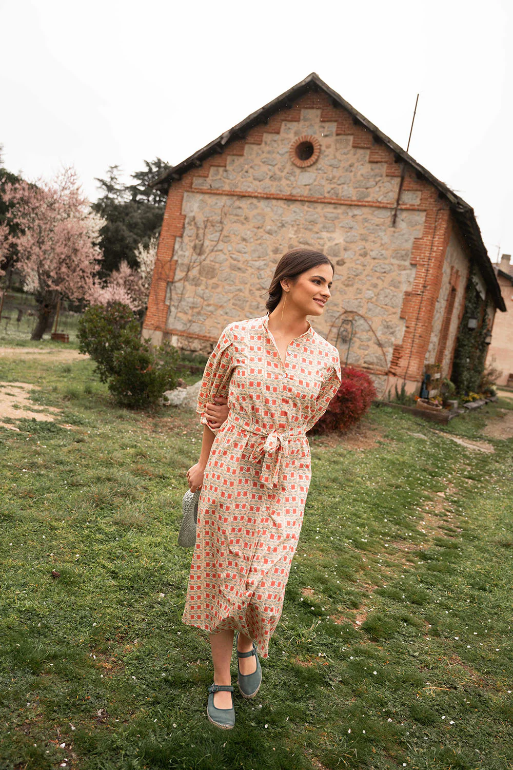 Vestido camisero de algodón con manga francesa abullonada | Emma - Image 6