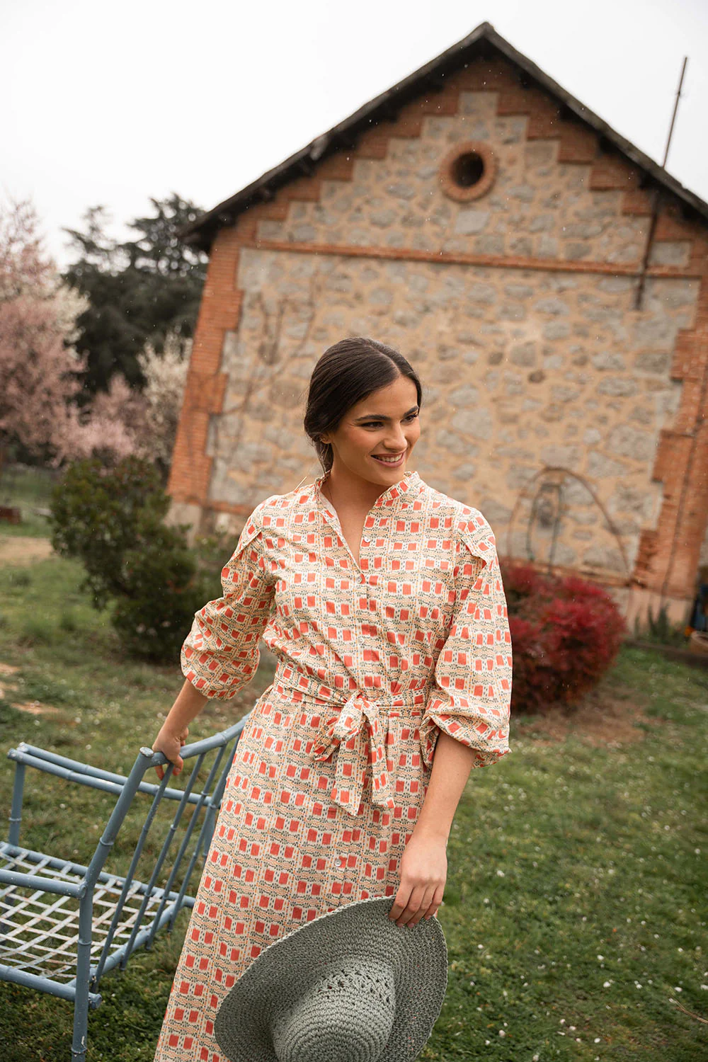 Vestido camisero de algodón con manga francesa abullonada | Emma - Image 7